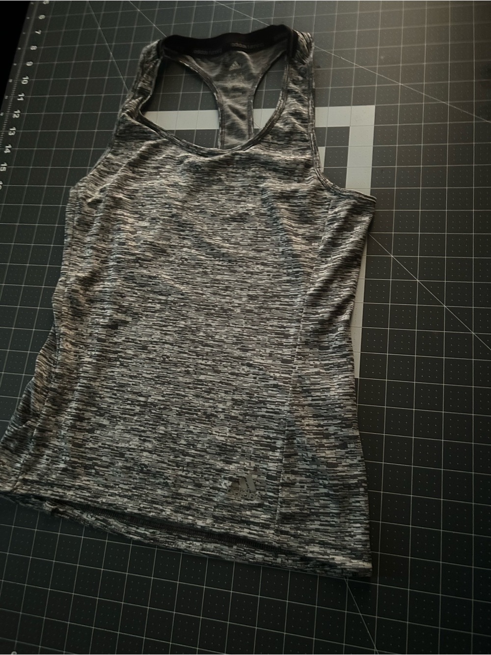 adidas Space-Dye Racerback Tank in Black and Gray